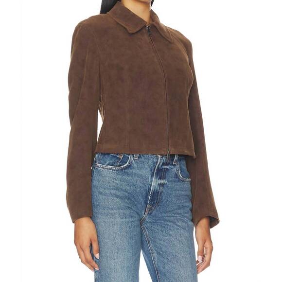 NEW FREE PEOPLE river vegan jacket in double espresso - Picture 3 of 4